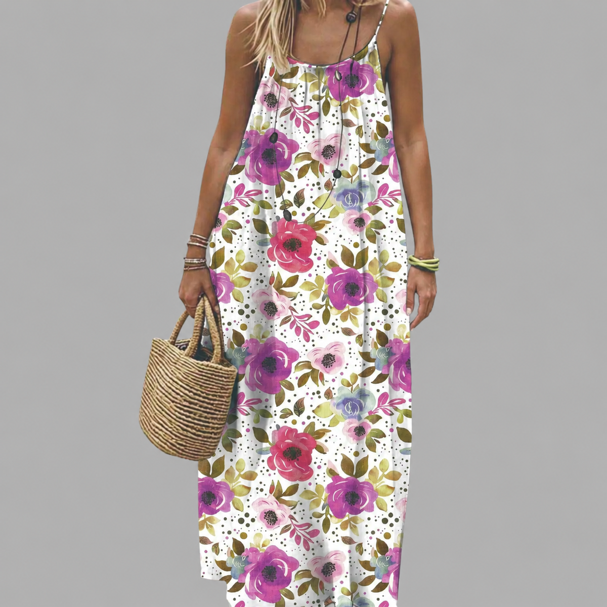 Elegant Relaxed Waist Maxi Dress