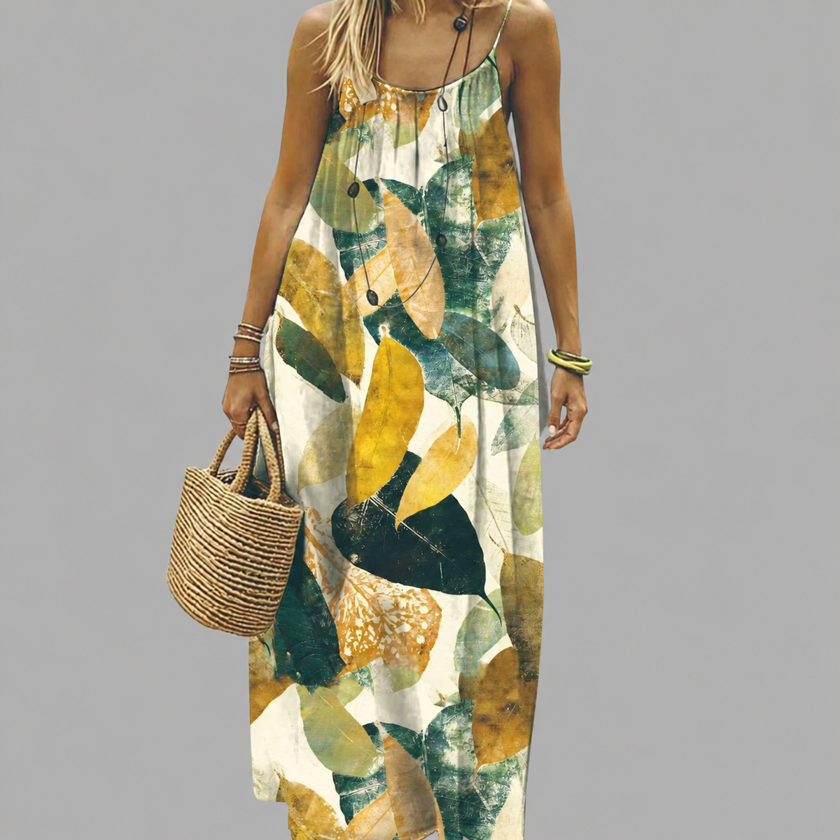 Elegant Relaxed Waist Maxi Dress