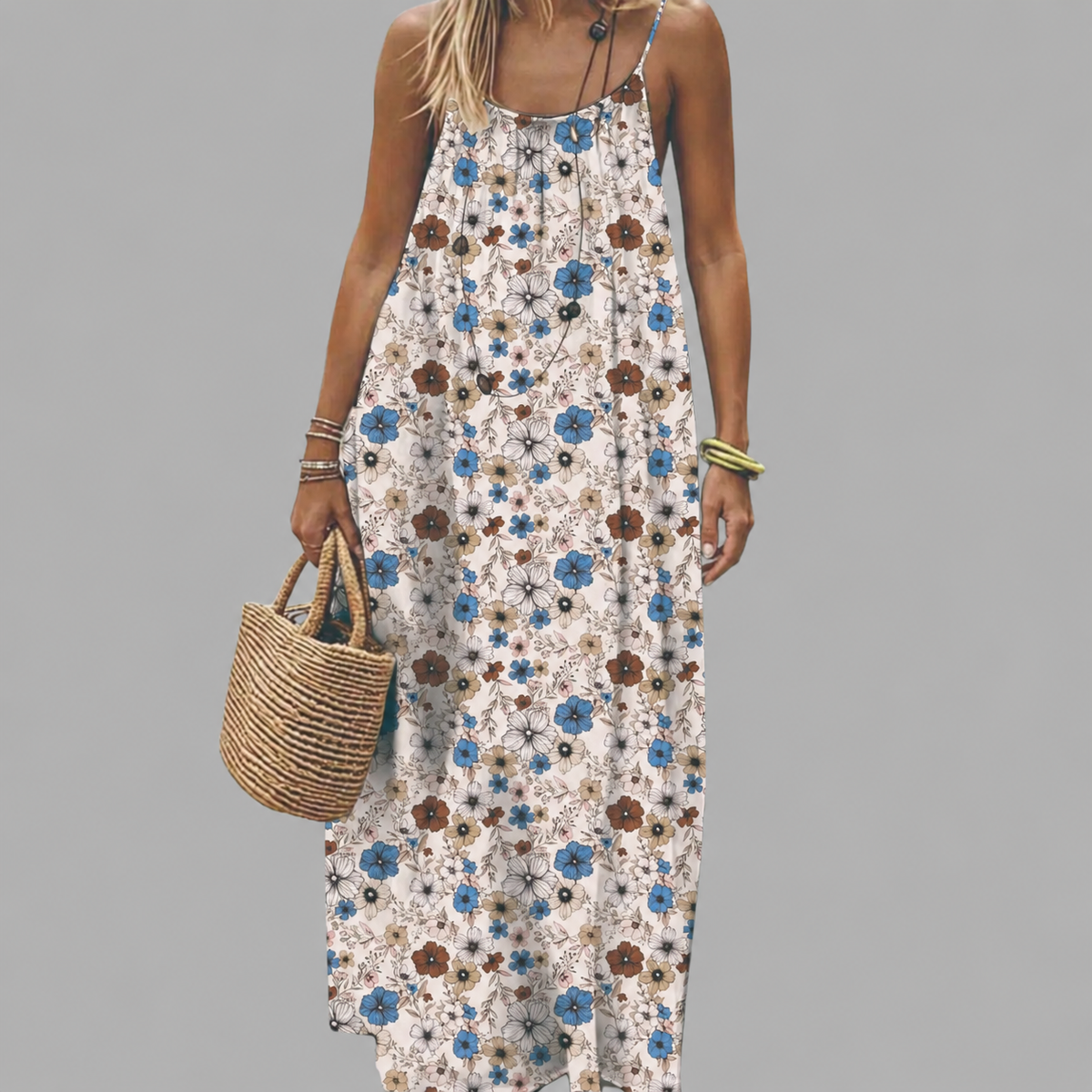 Elegant Relaxed Waist Maxi Dress