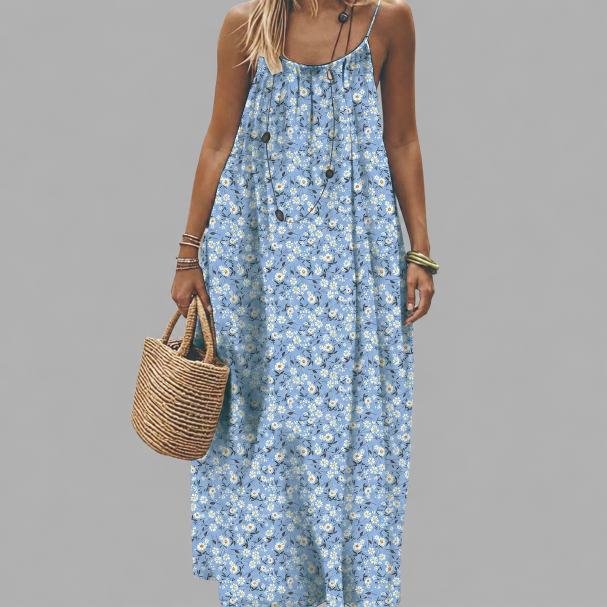 Elegant Relaxed Waist Maxi Dress