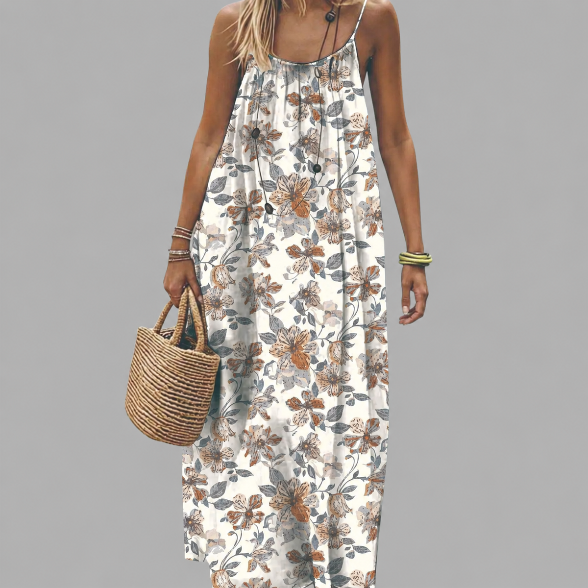 Elegant Relaxed Waist Maxi Dress