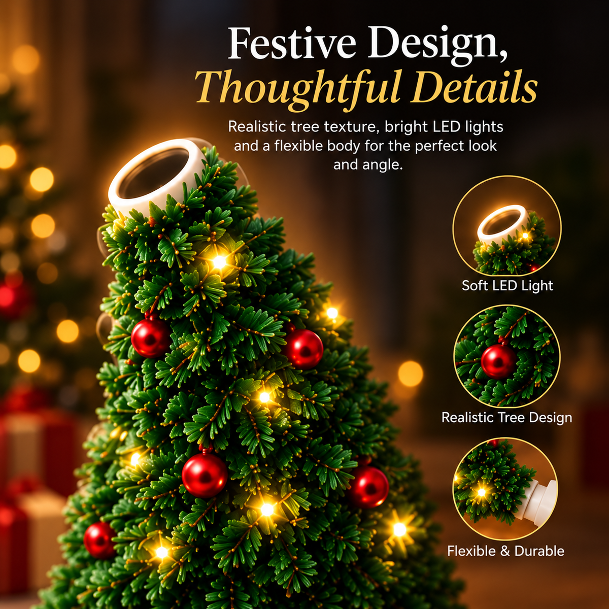 HollyGlow festive Christmas projector design