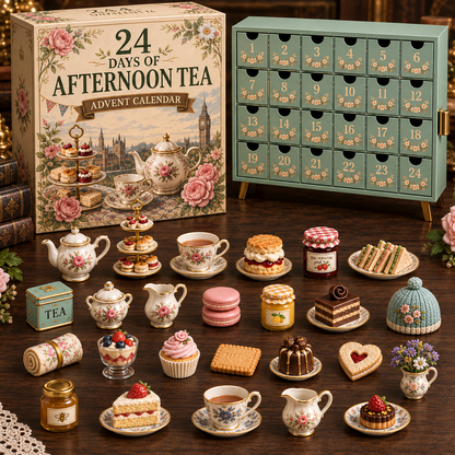 CHRISTMAS KICKOFF 49% OFF - 2026 Days of Afternoon Tea Blind Box - 24-Day Festive Countdown, Afternoon Tea Themed Collectible Miniatures Blind Box - Gift For Tea Lovers