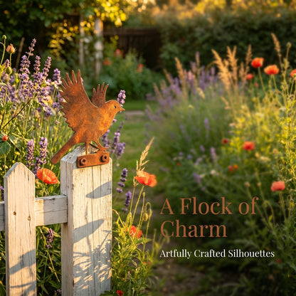 🔥Most Popular in 2026🔥5-Piece Lifelike Rusty Metal Bird Silhouettes Garden Art