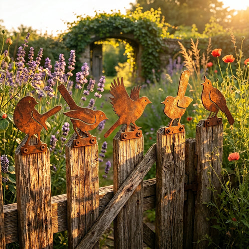 🔥Most Popular in 2026🔥5-Piece Lifelike Rusty Metal Bird Silhouettes Garden Art
