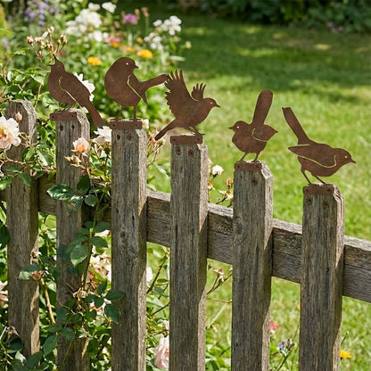 🔥Most Popular in 2026🔥5-Piece Lifelike Rusty Metal Bird Silhouettes Garden Art