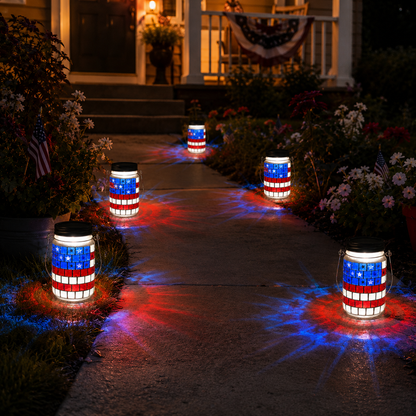 🔥Most Popular in 2026🔥4th of July Solar Patriotic Mason Jar Lantern