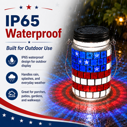🔥Most Popular in 2026🔥4th of July Solar Patriotic Mason Jar Lantern