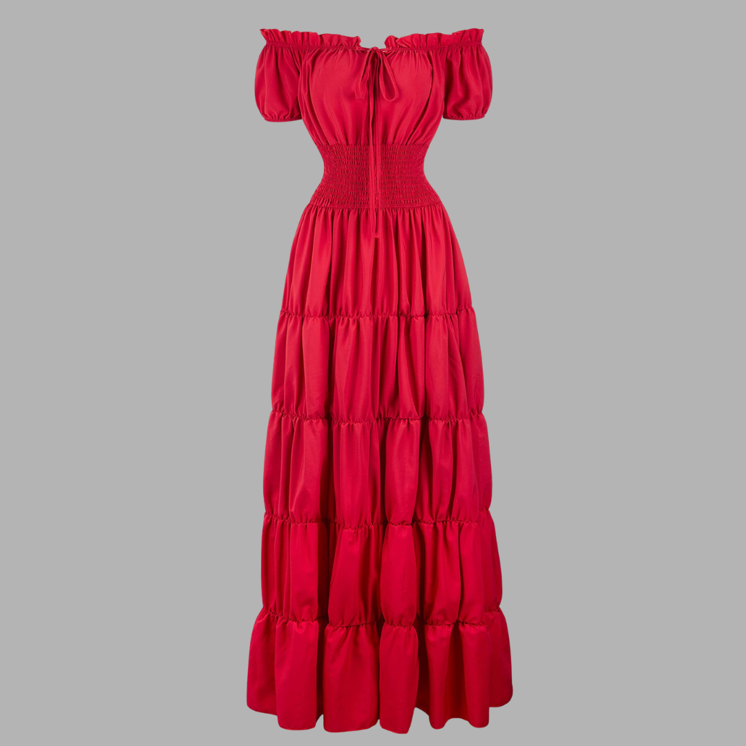 Elegant Off-Shoulder Renaissance Maxi Dress