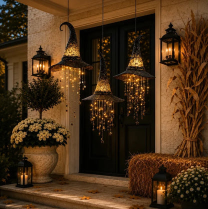 Lighted Witch Hat Hanging Chime