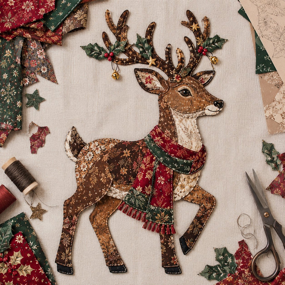 🔥Most Popular in 2026🔥🎅Christmas Patchwork Fabric DIY Decor Kit