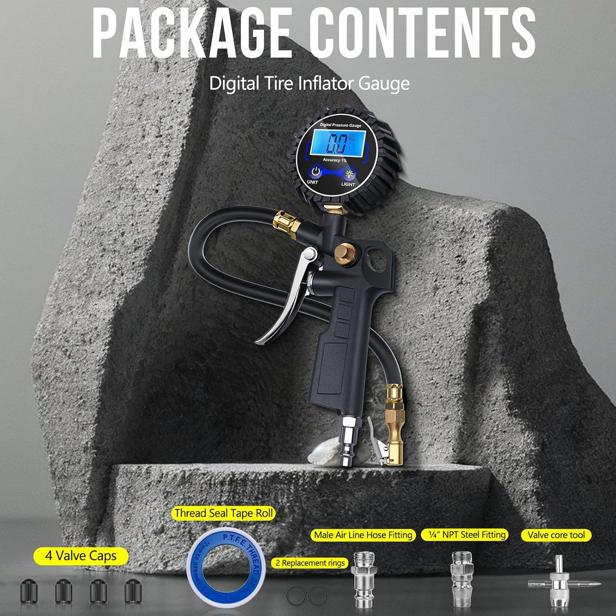 🔥LAST DAY 49% OFF - 🛠️🚗 High Precision Digital Tire Inflator Pressure Gauge | 3-in-1 Inflate Deflate Check Tire Tool（副本）
