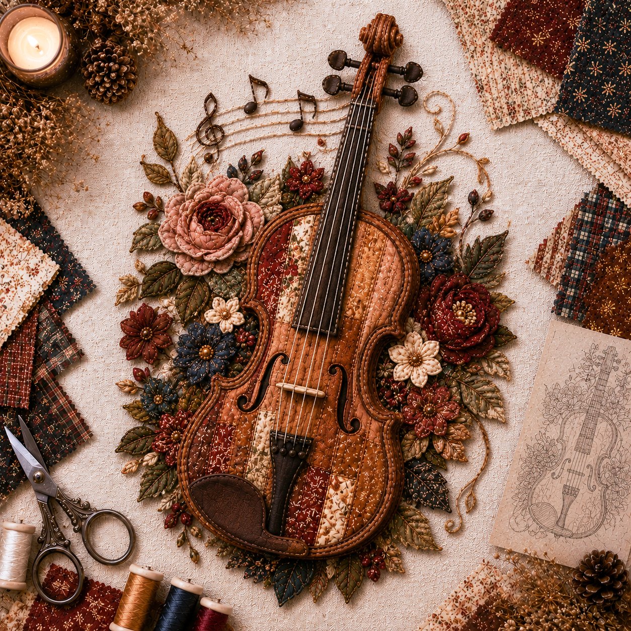 🔥LAST DAY 50% OFF - 🎶Vintage Patchwork Music Instrument DIY Kit