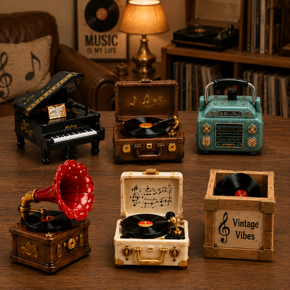 Gramophone Collection Advent Calendar 2026 – 24 Vintage Record Player & Music Miniatures, Retro Collectible Gift for Music Lovers