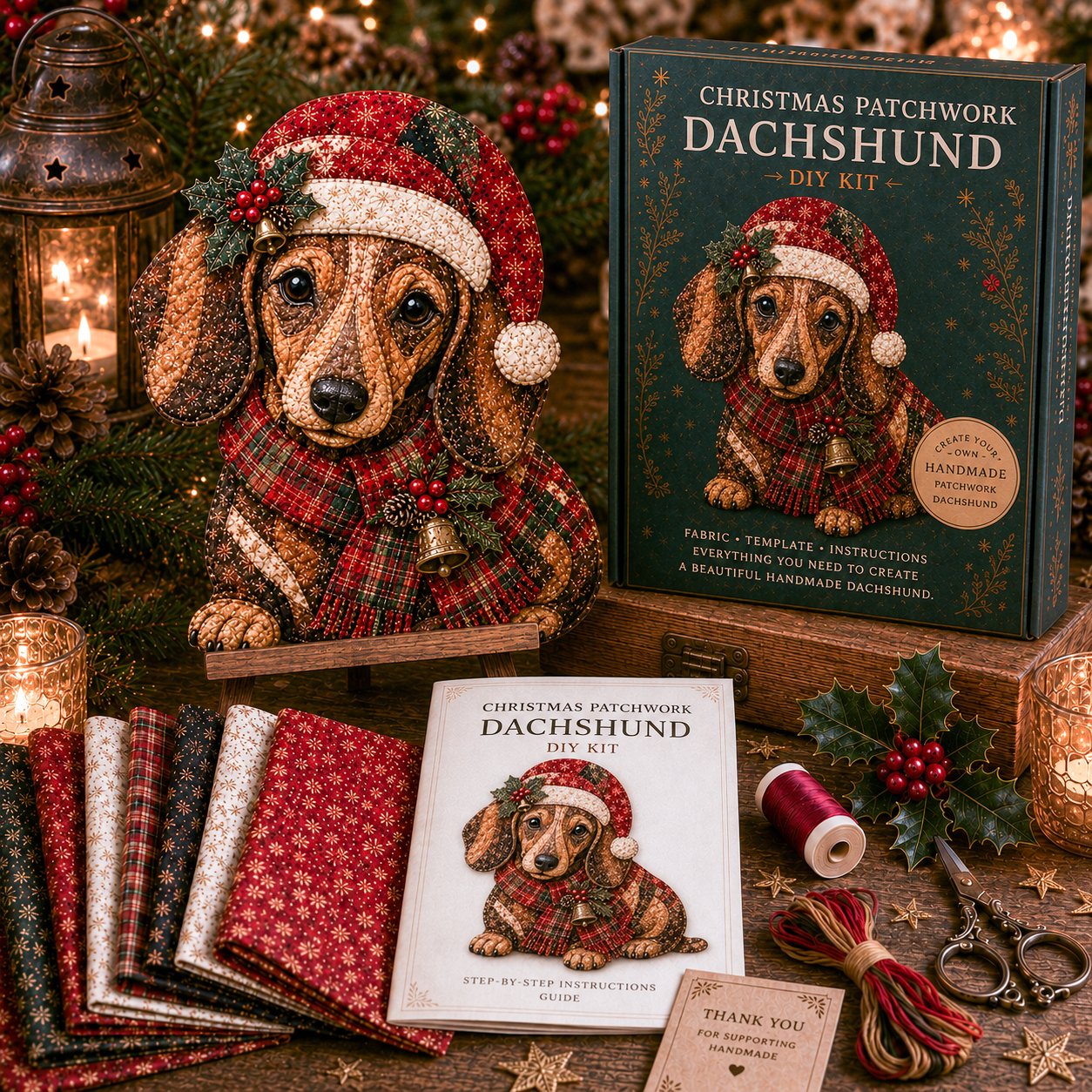 🔥Most Popular in 2026🔥🎅Christmas Patchwork Fabric DIY Decor Kit