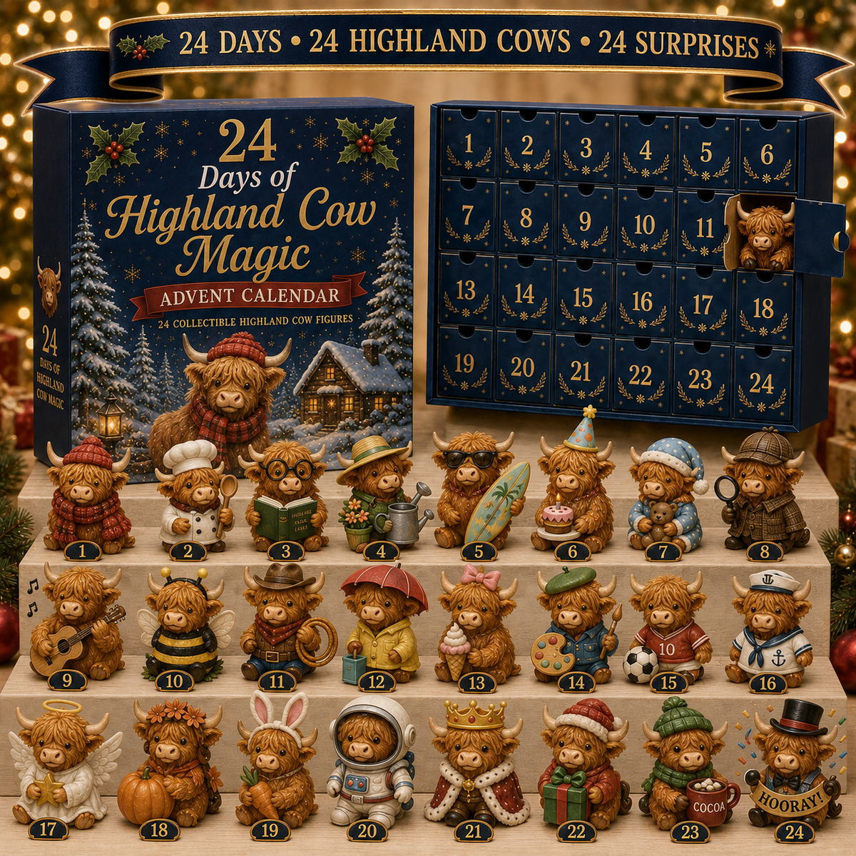 🐮 Highland Cow Advent Calendar 🎄– 24 Days of Christmas Surprises