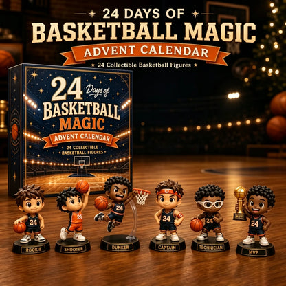 🏀 24-Day Basketball Christmas Advent Calendar | 24 Unique Collectible Basketball Figures for Daily Surprises, Team Building & Holiday Display 🎄✨