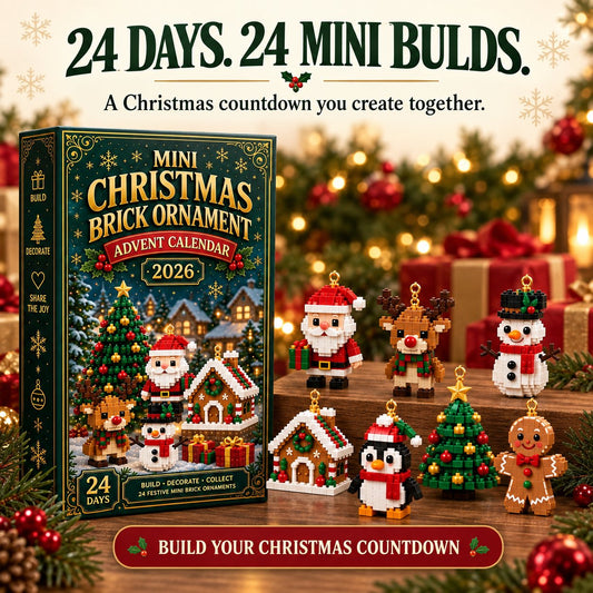 🔔🎄24-day mini Christmas tree advent calendar made of building blocks | 24 unique, buildable Christmas motifs with hanging loops for trees, garlands and festive decorations 🧱