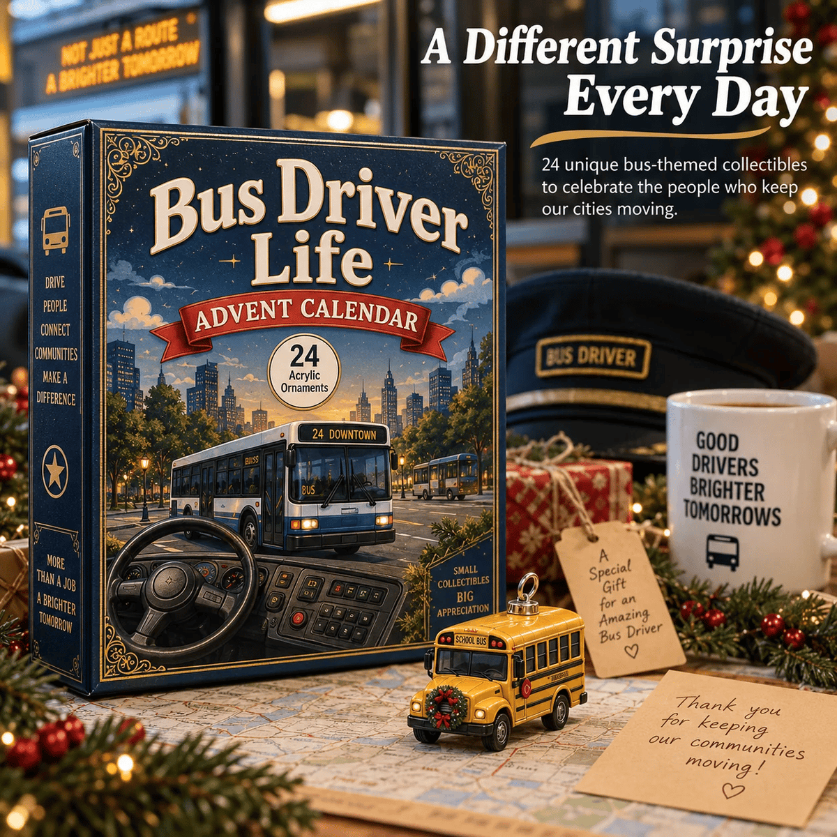 🚌 Driver’s Christmas Countdown | 24 Days of Bus-Themed Acrylic Surprises ✨
