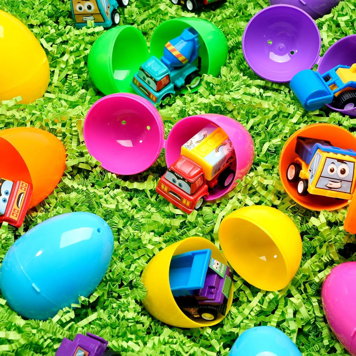 🚗 Prefilled Easter Eggs with Toy Cars | 12PCS Egg Fillers