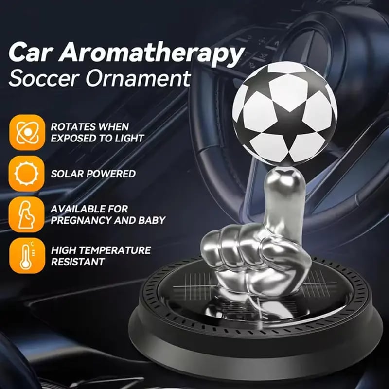 🔥Most Popular in 2026🔥⚽🚗Solar Rotating Football Car Air Freshener & Aromatherapy Diffuser – Reusable Ornament for Car, Office & Home