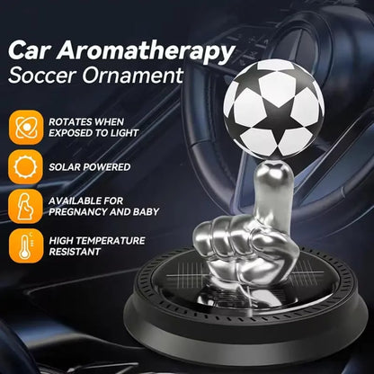 🔥Most Popular in 2026🔥⚽🚗Solar Rotating Football Car Air Freshener & Aromatherapy Diffuser – Reusable Ornament for Car, Office & Home