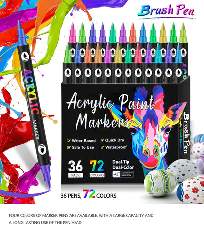 🎨Last Day🔥Dual Tip Acrylic Paint Pen Marker - 24/48/72/120 Colors