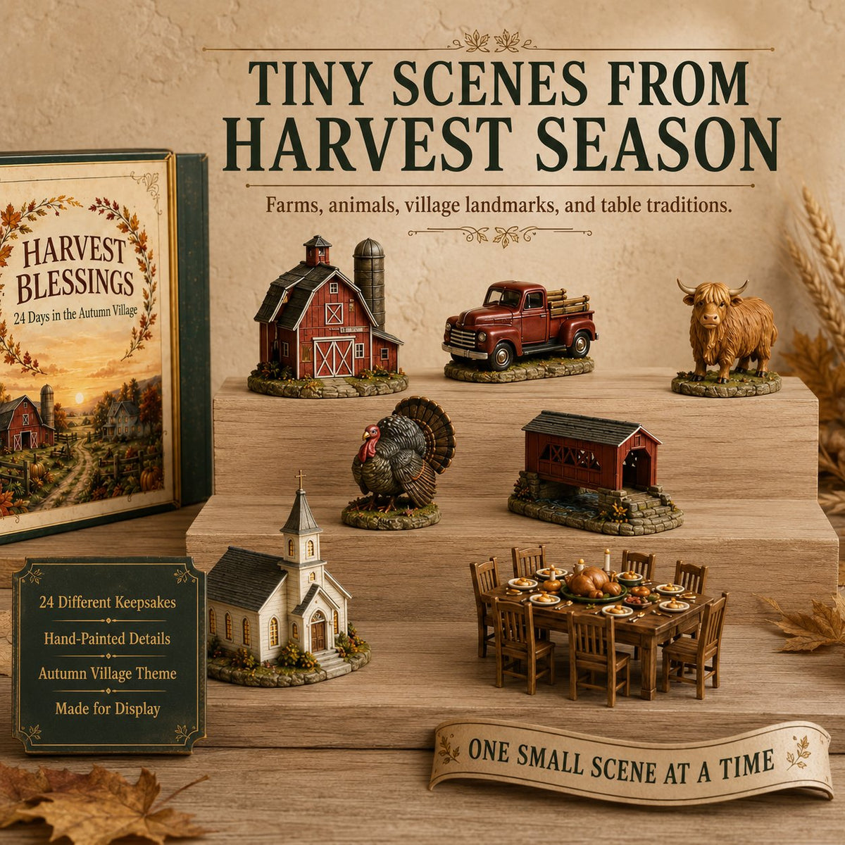 ⏳ Last Day 49% OFF – 🍂 Harvest Blessings Advent Calendar 2026 | 24 Unique Autumn Farm & Thanksgiving Collectibles in a Book-Style Countdown Box 🦃