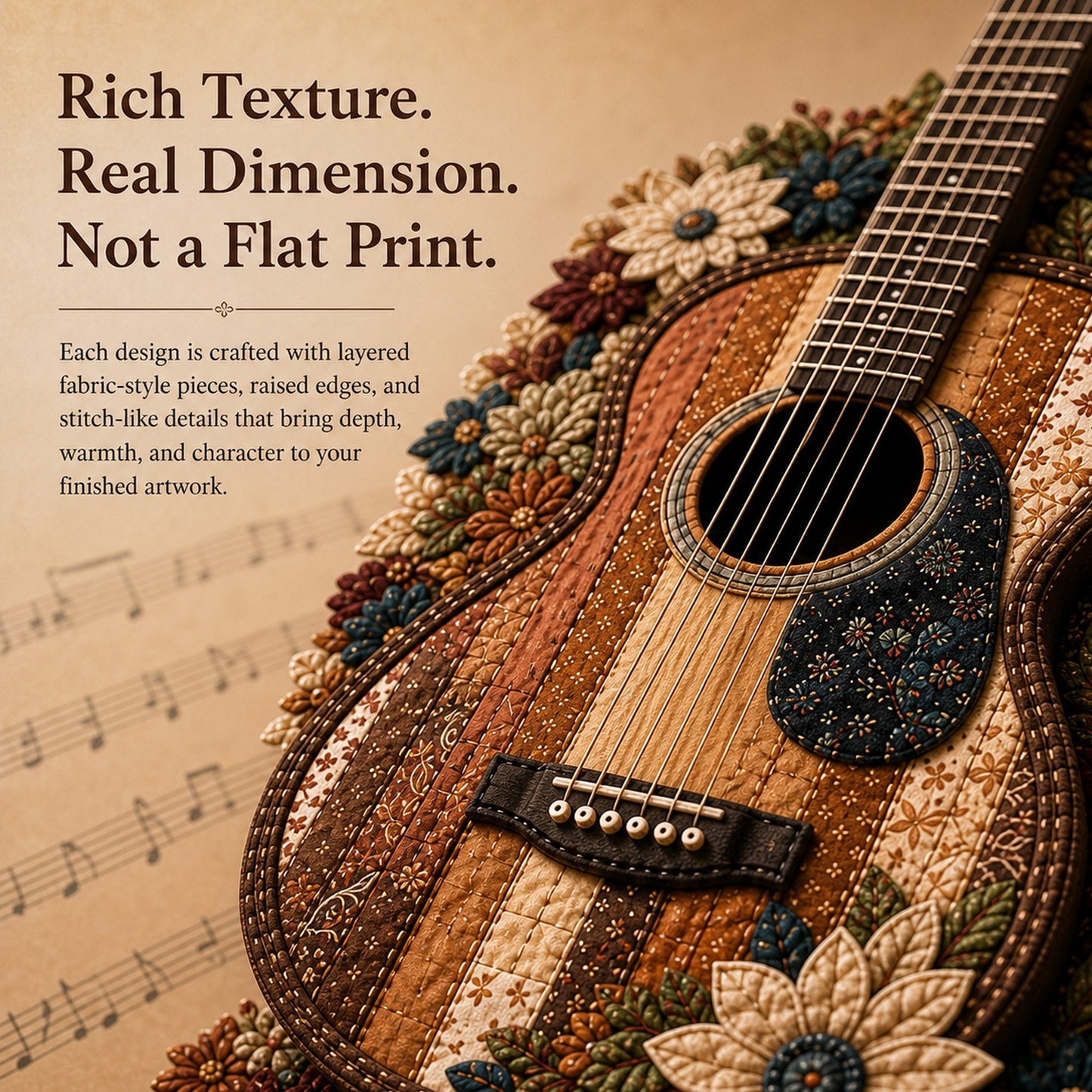 🔥LAST DAY 50% OFF - 🎶Vintage Patchwork Music Instrument DIY Kit