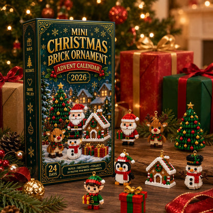 🔔🎄24-day mini Christmas tree advent calendar made of building blocks | 24 unique, buildable Christmas motifs with hanging loops for trees, garlands and festive decorations 🧱