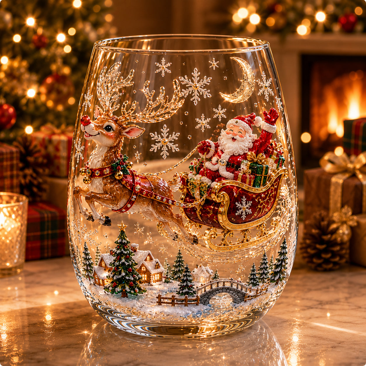 🎁Magical Christmas Glass Cup Gift Collection✨& Free Shipping