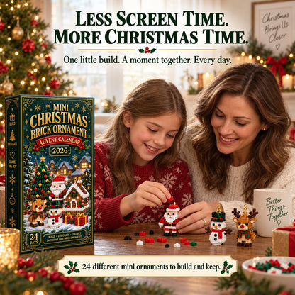 🔔🎄24-day mini Christmas tree advent calendar made of building blocks | 24 unique, buildable Christmas motifs with hanging loops for trees, garlands and festive decorations 🧱