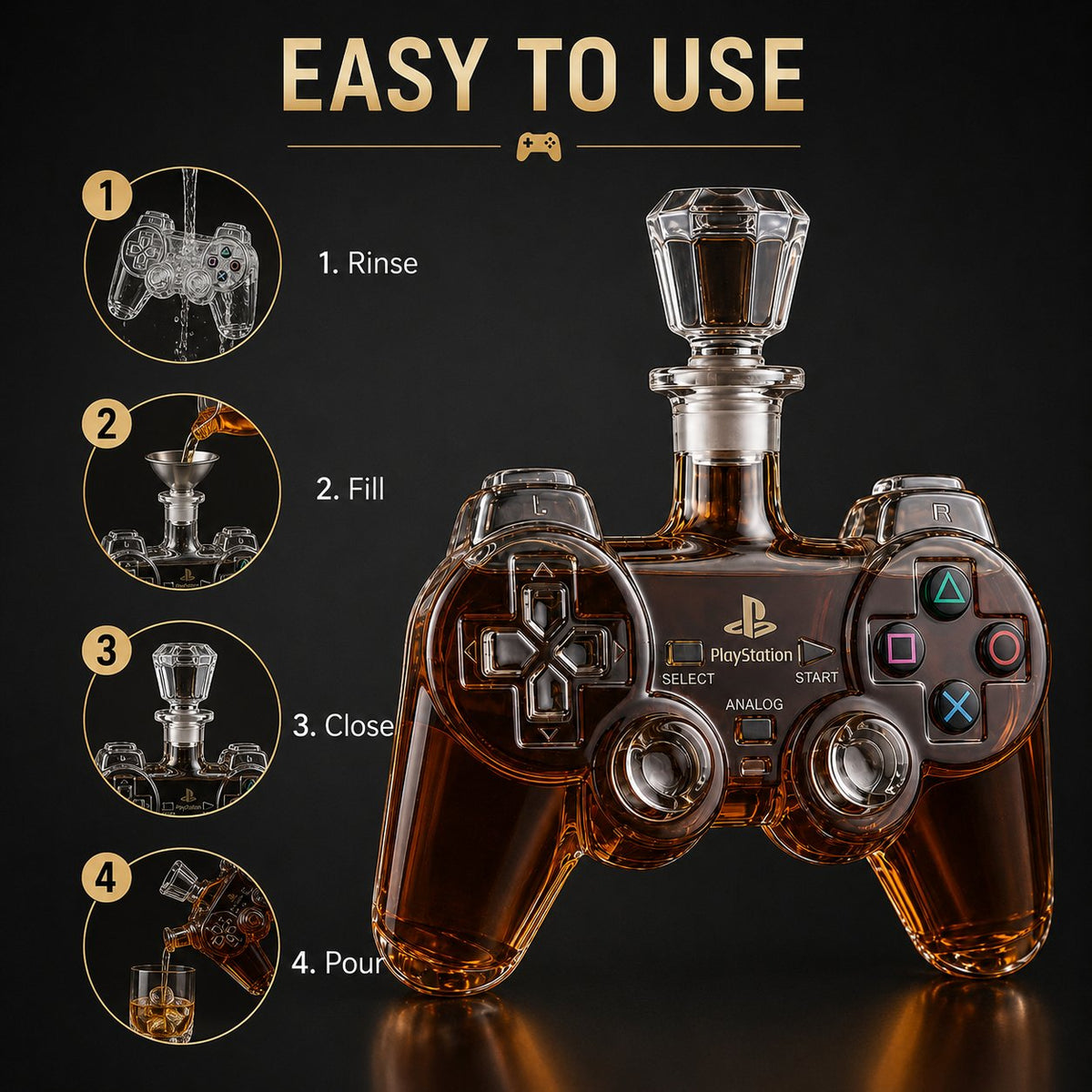 🔥Most Popular in 2026🔥🎮 Retro Gaming Controller Whiskey Decanter – A Legendary Pour for Game Night 🥃