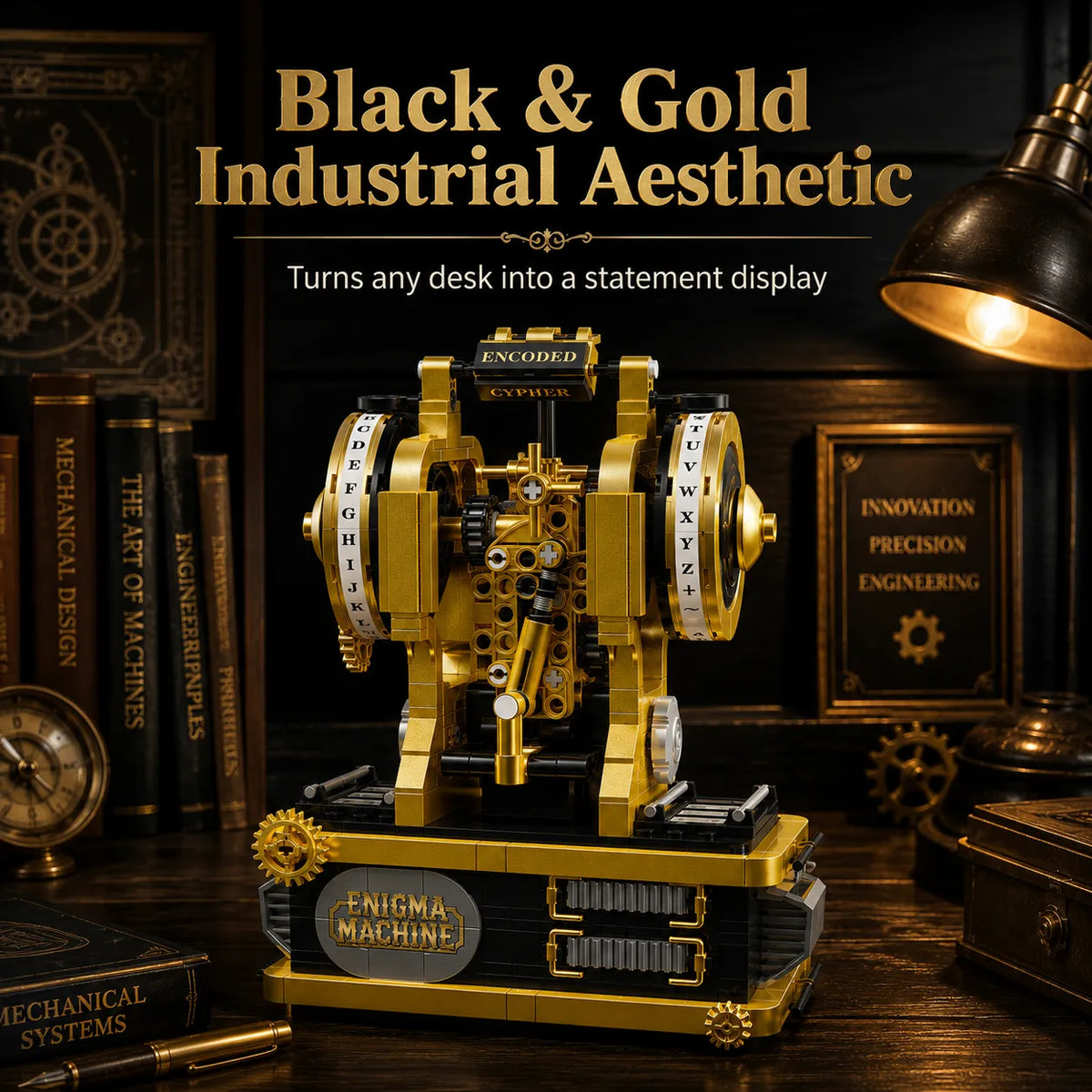 🔥✨Most Popular in 2026✨🔥🛡️WWII Enigma Machine Mechanical Building Block Model
