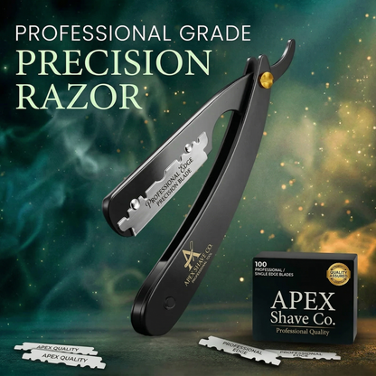 🔥LAST DAY 55% OFF - Professional Straight Razor for Men - Barber Edge Kit (100 Blades Included)