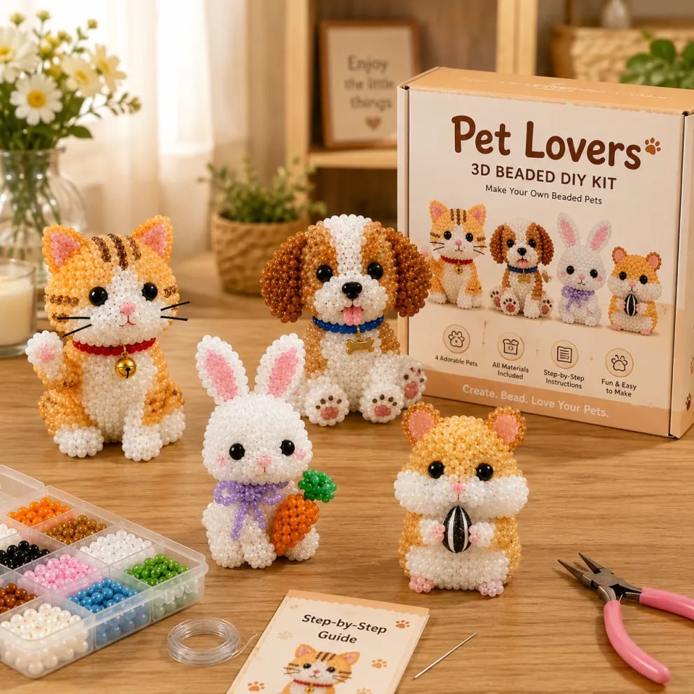 🔥Most Popular in 2026🔥🧵✨Petite 3D Beaded Animal Craft Kit