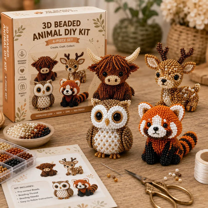 🔥Most Popular in 2026🔥🧵✨Petite 3D Beaded Animal Craft Kit