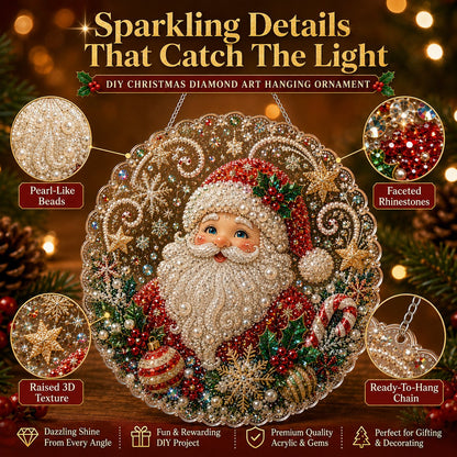 🔥✨Limit to Sale✨🔥🎄 Premium Christmas Pearl Diamond Art Ornament Kit | DIY Holiday Hanging Decor