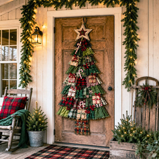 ⏳ Last Day 49% OFF – 🎄Beginner-Friendly DIY Oversized Patchwork Christmas Tree Door Hanging Kit  💕