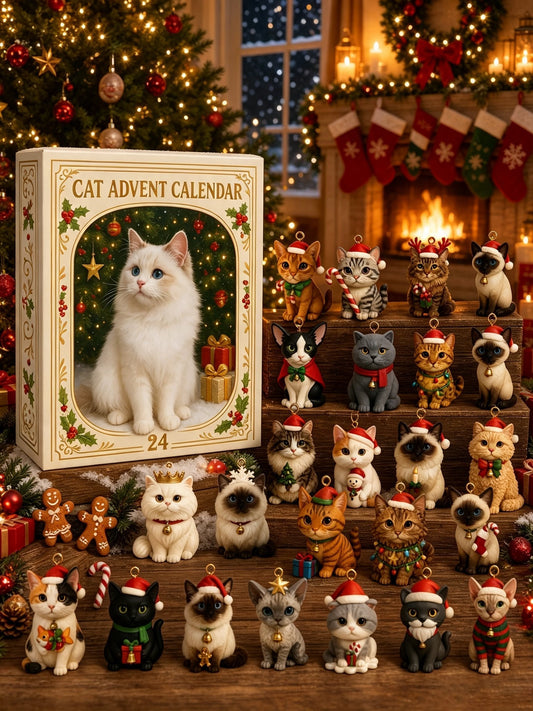 🐱 2026 Cat Advent Calendar – 24 Cat Charms & Holiday Ornaments 🎄