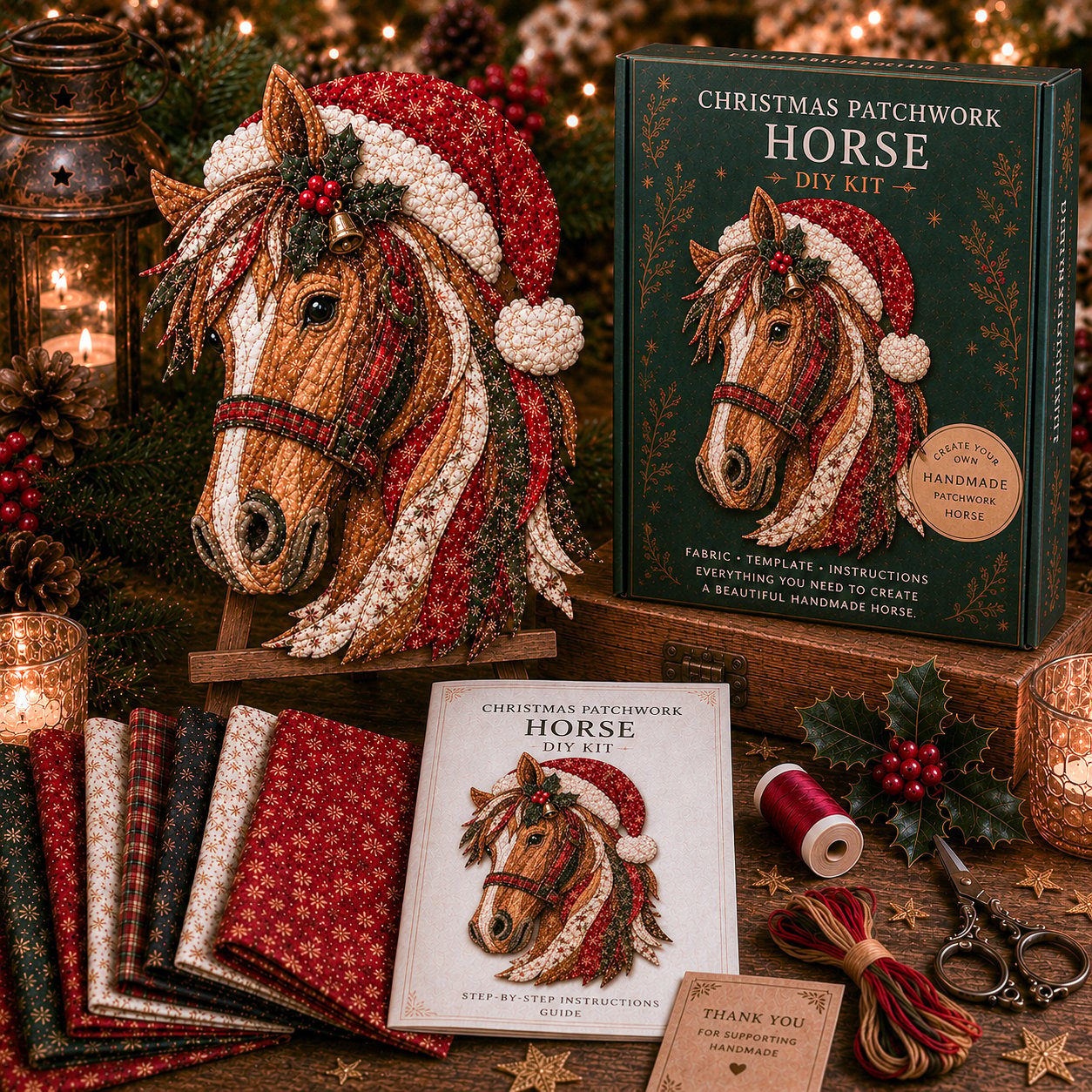 🔥Most Popular in 2026🔥🎅Christmas Patchwork Fabric DIY Decor Kit