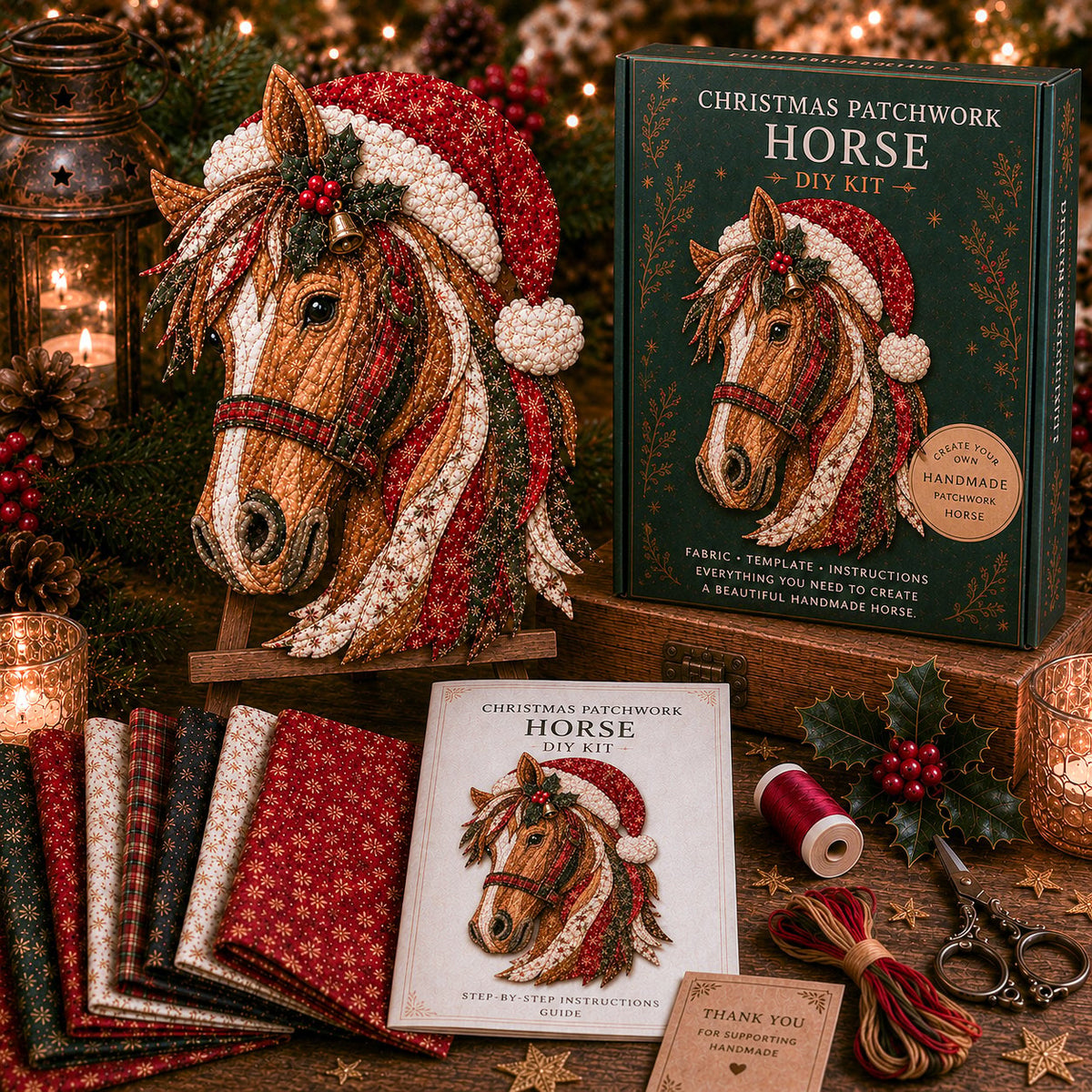 🔥LAST DAY 55% OFF - 🎄🎅Christmas Patchwork Fabric DIY Decor Kit