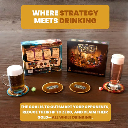 🧙‍♂️ Wizards Tavern Drinking Card Game 🍻 Fantasy Party Game with Spells & Dice | 2–8 Players, 170 Cards, Chaos Fun for Adults 21+