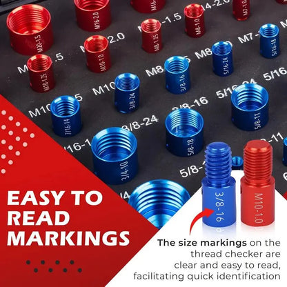 🔥44Pcs Alloy Nut and Bolt Thread Inspector Charge🔩
