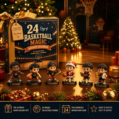 🏀 24-Day Basketball Christmas Advent Calendar | 24 Unique Collectible Basketball Figures for Daily Surprises, Team Building & Holiday Display 🎄✨