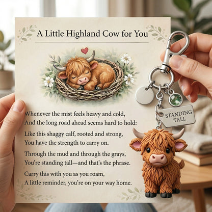 ⏰Hot Sale: Save 49%🐮A Little Highland Cow For You Keychain: Your Daily Reminder of Quiet Strength