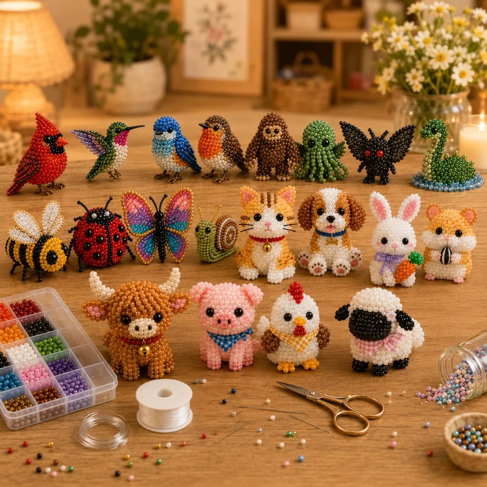 🔥Most Popular in 2026🔥🧵✨Petite 3D Beaded Animal Craft Kit