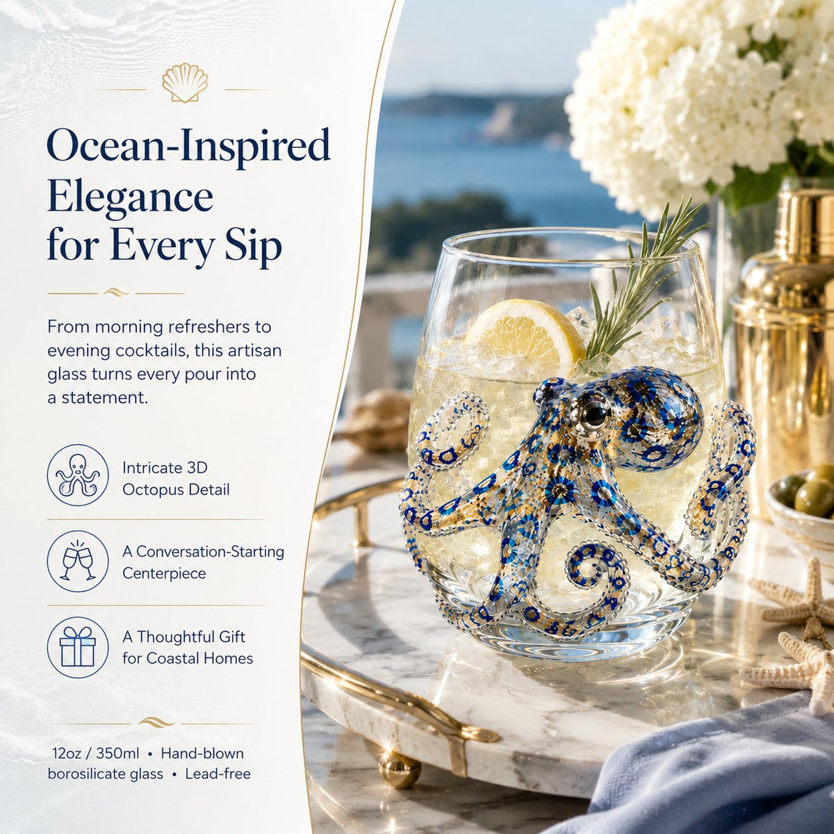 🔥LAST DAY 50% OFF - 🌊 3D Ocean Animal Artisan Glassware Collection for Fresher Sips, Coastal Elegance & Elevated Home Bar Vibes