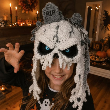🔥 LAST DAY 49% OFF – 🎃 Halloween Monster Hood DIY Crochet Kit | Premium Soft Yarn Materials with Step-by-Step Guide DIY Handmade Wearable Character Hood 🧶🎭✨