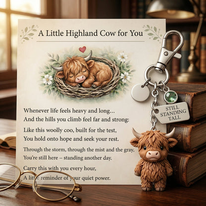 ⏰Hot Sale: Save 49%🐮A Little Highland Cow For You Keychain: Your Daily Reminder of Quiet Strength